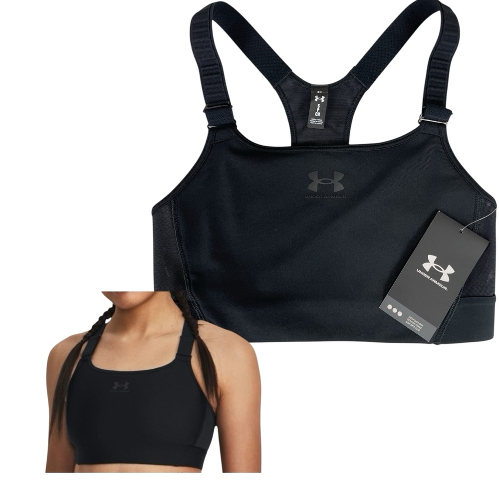 Under Armour Womens High Support Compression Sports Bra Black Size S NWT